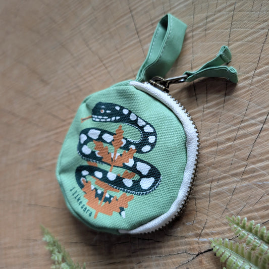 coin pouch | serpent - sagey turquoise zipper bag with waterproof lining