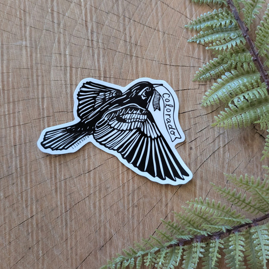 sticker | Colorado lark bunting - waterproof uv-resistant vinyl state bird decal