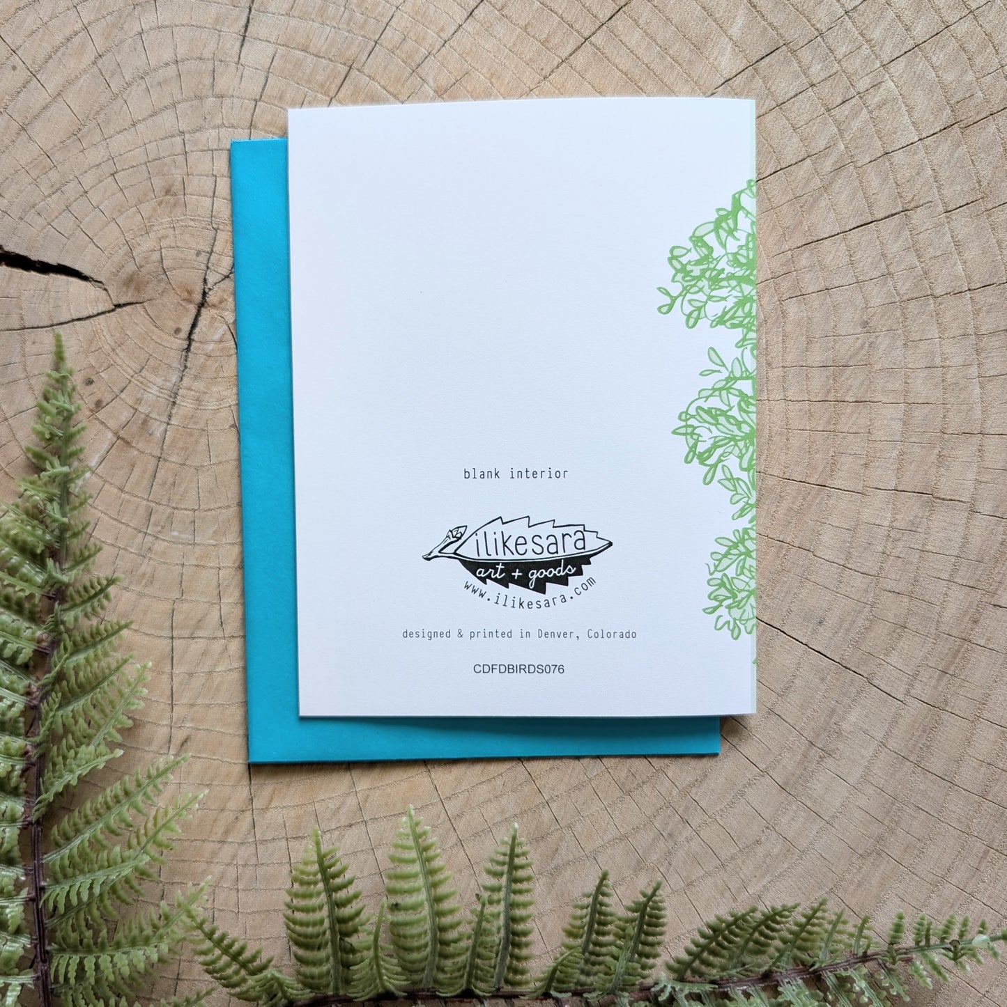 greeting card | bird happy father's day card - birds & trees with teal envelope