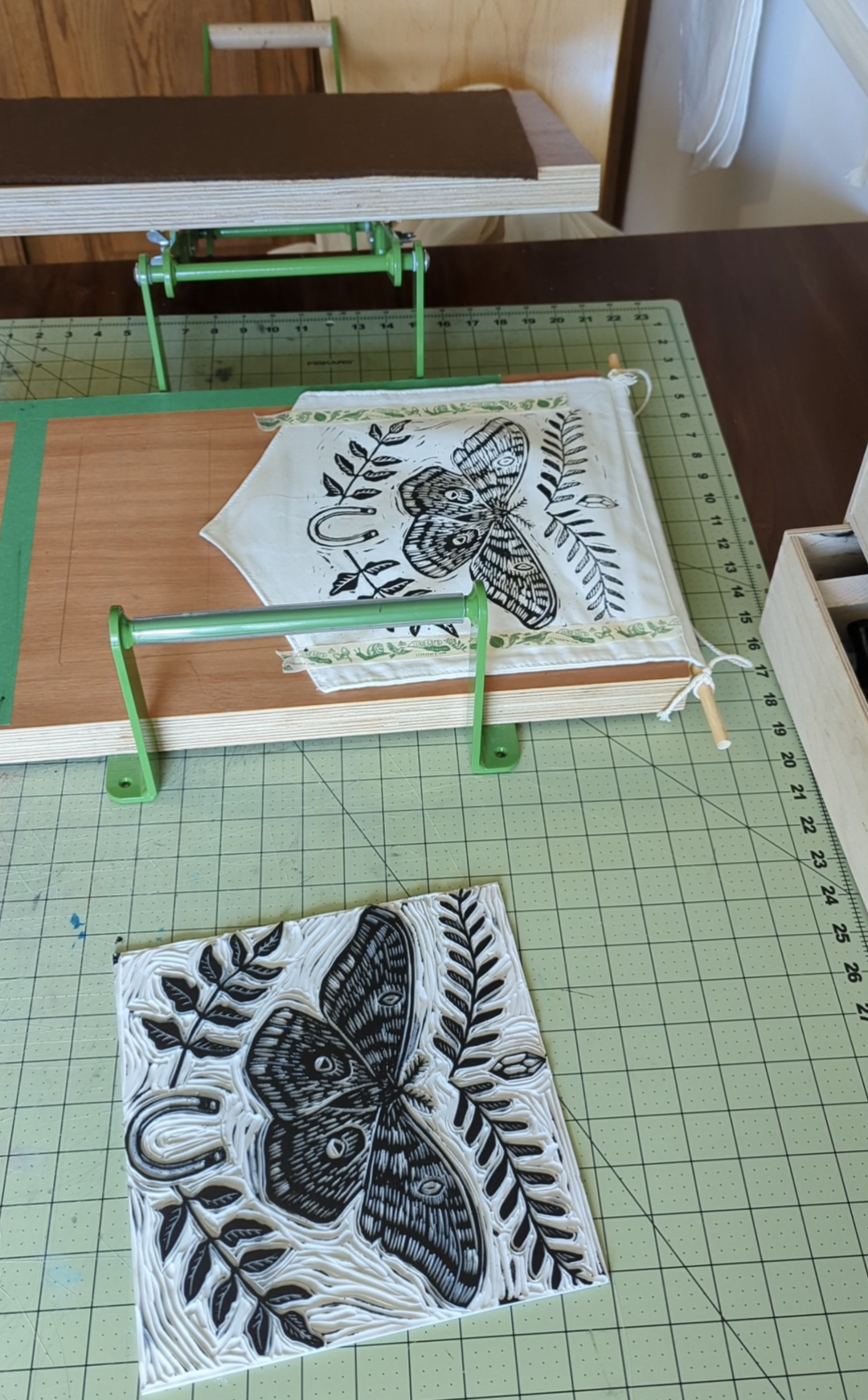 handprinted blockprint | luck moth