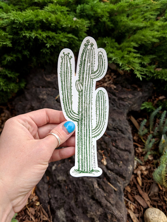 sticker | saguaro cactus - waterproof uv-resistant vinyl cacti decal