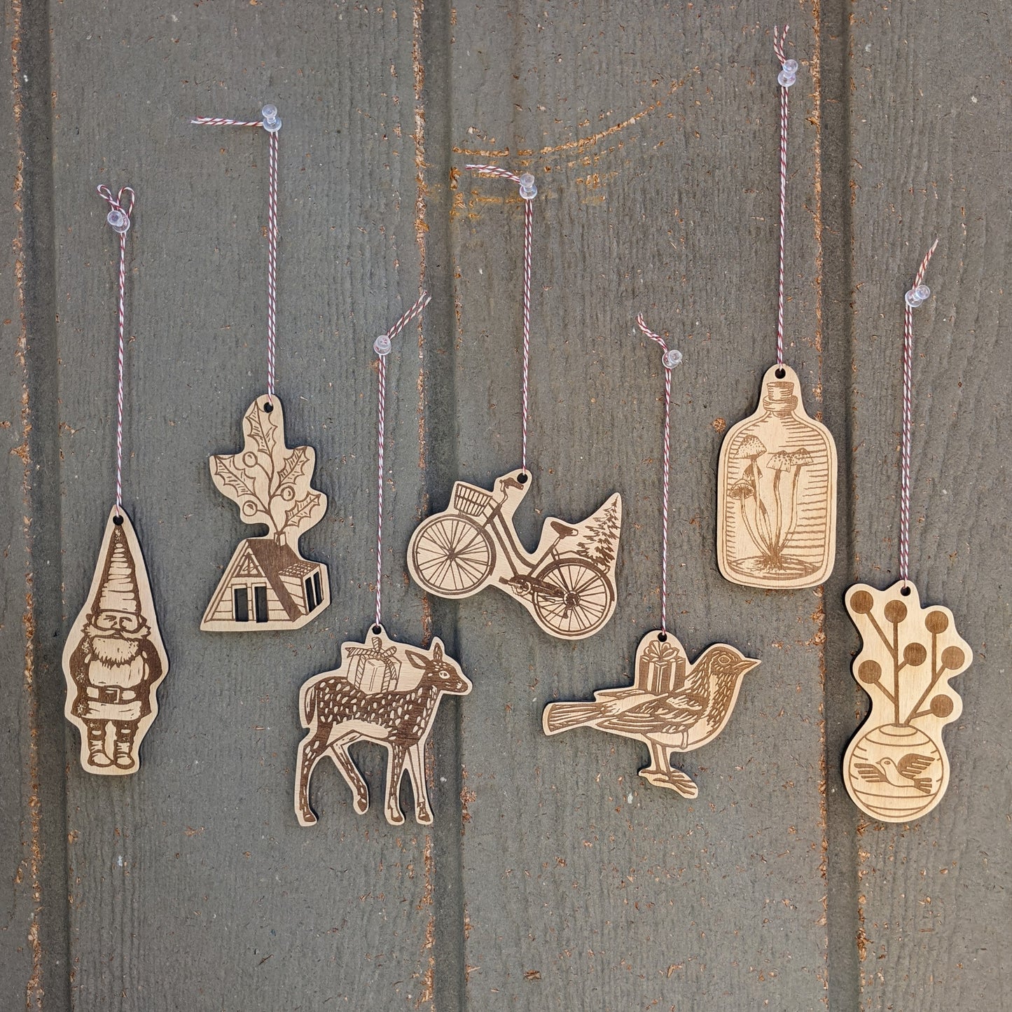 wooden ornament | gift bird - laser-cut birch plywood Christmas decor