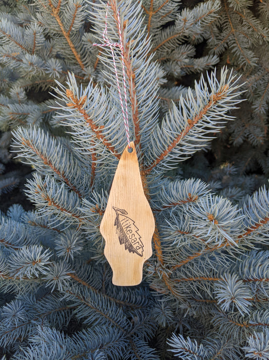 wooden ornament | woodland gnome - laser-cut birch plywood Christmas decor