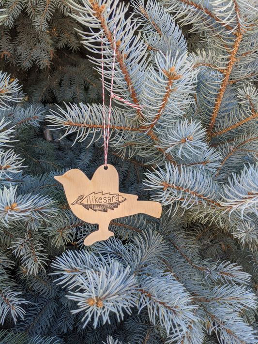 wooden ornament | gift bird - laser-cut birch plywood Christmas decor