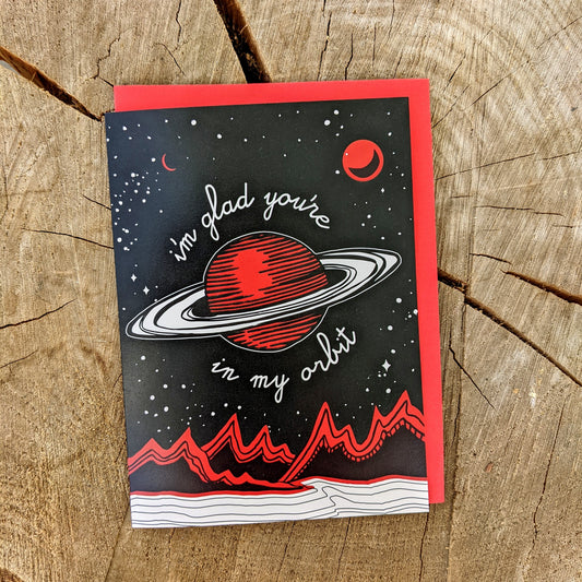 greeting card | glad you're in my orbit - love friendship Valentine