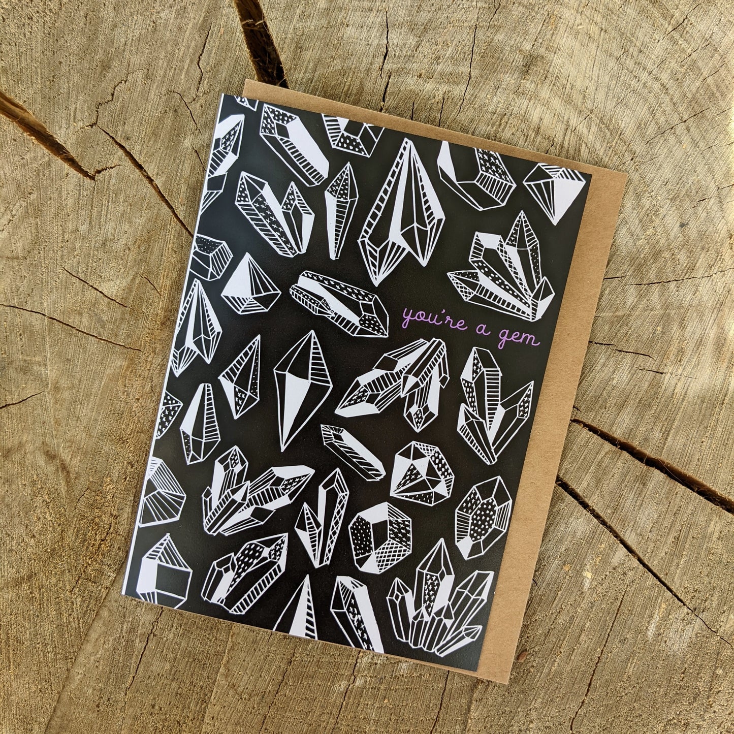 greeting card | you're a gem - love friendship crystal