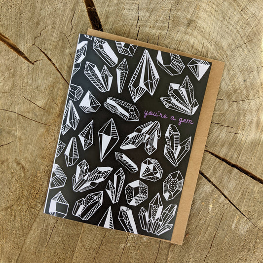 greeting card | you're a gem - love friendship crystal