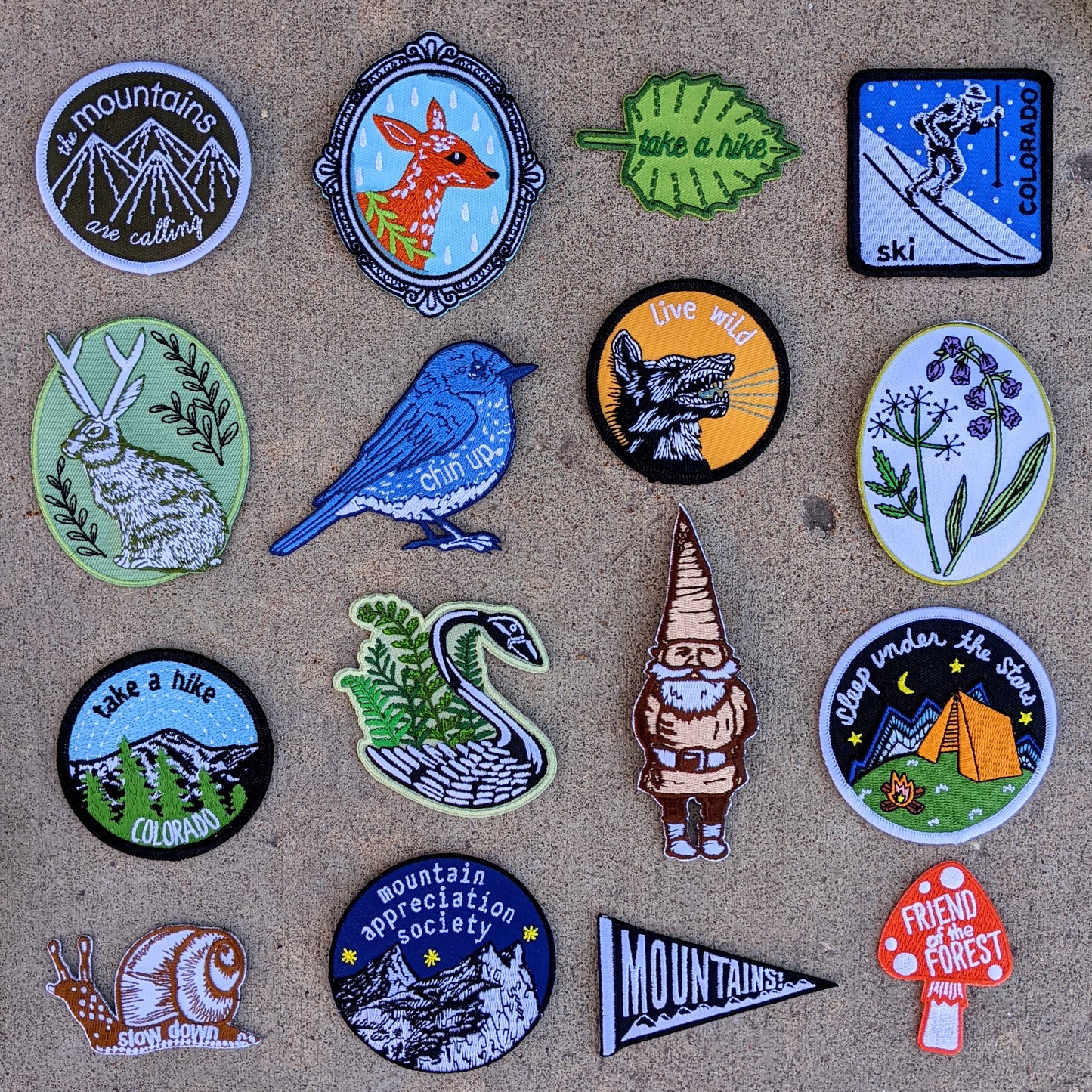 iron-on patch | mountain appreciation society - 2.75" round