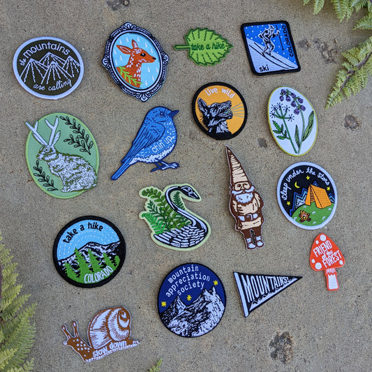 iron-on patch | mountain appreciation society - 2.75" round