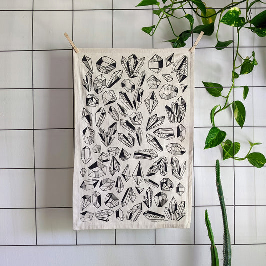 tea towel | gem - crystal pattern cotton flour sack dish cloth
