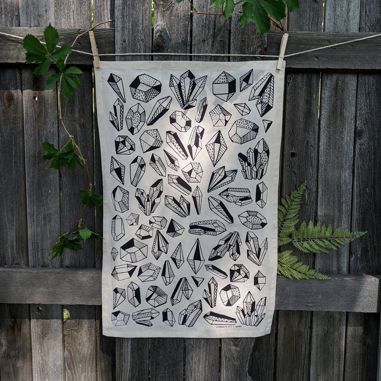 tea towel | gem - crystal pattern cotton flour sack dish cloth
