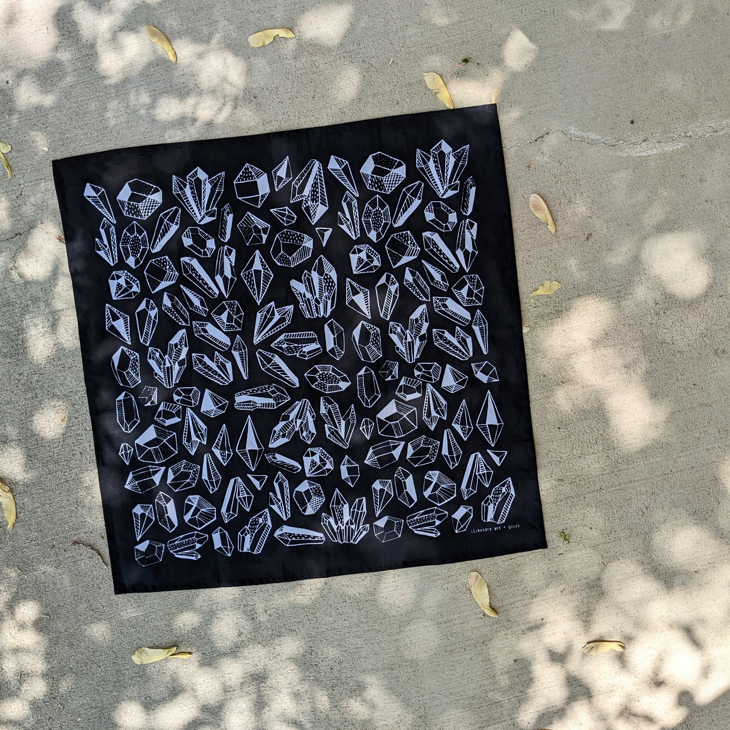 bandana | gem - black & white crystal patterned scarf neckerchief