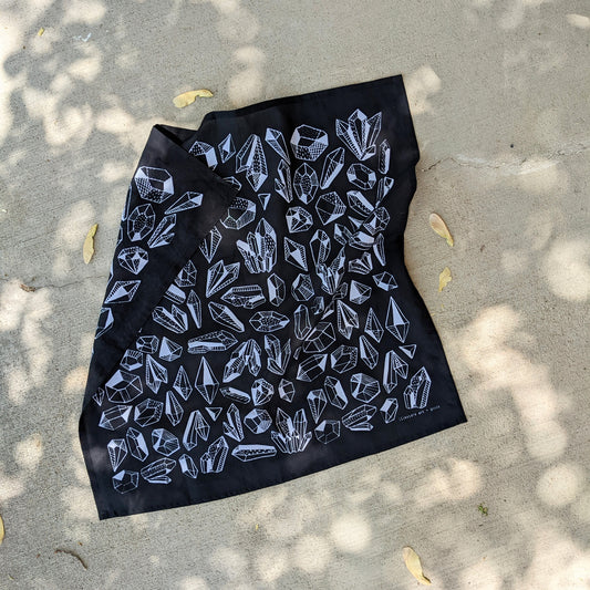 bandana | gem - black & white crystal patterned scarf neckerchief