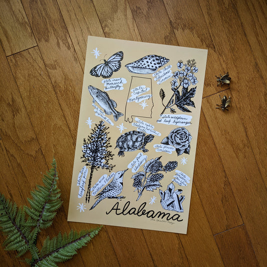 art print | Alabama symbols