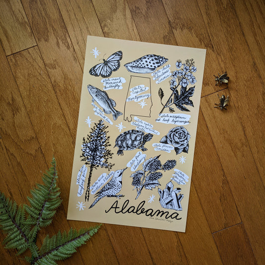 art print | Alabama symbols