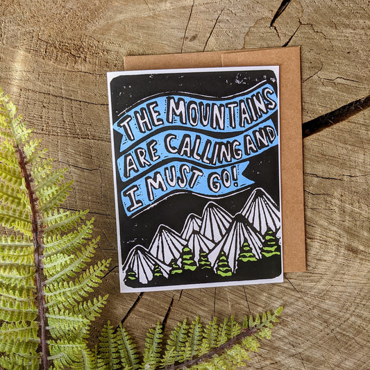 greeting card | mountains calling - anytime adventure