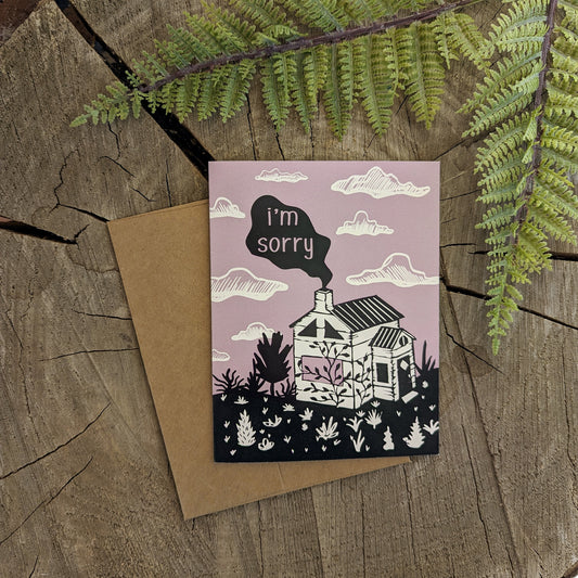 greeting card | i'm sorry house - sympathy get well