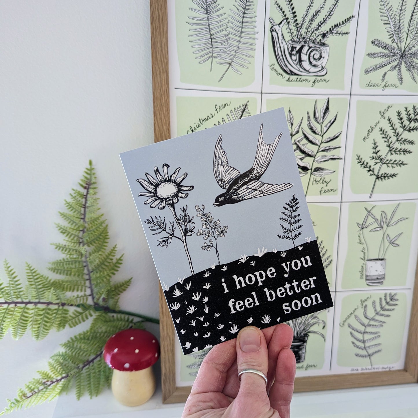 greeting card | feel better bird -sympathy get well