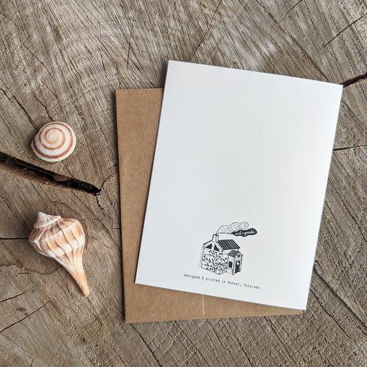 greeting card | i like you a shell of a lot - friendship beach love