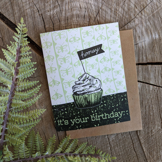 greeting card | hooray it's your birthday - cupcake