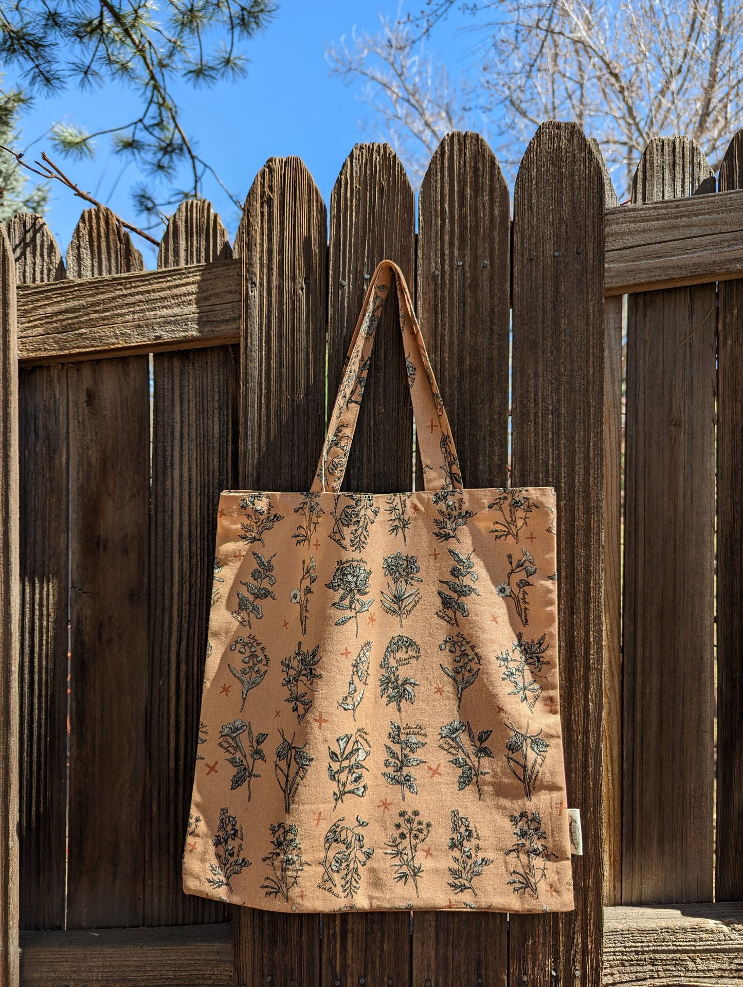 tote bag | fatal florals - pink poisonous flower canvas screenprinted tote