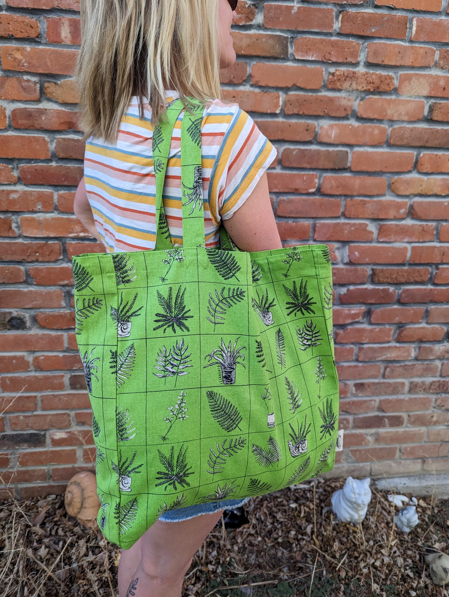 tote bag | fern specimens - green plant canvas screenprinted tote