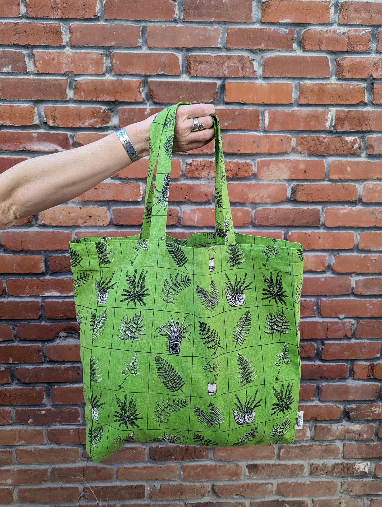 tote bag | fern specimens - green plant canvas screenprinted tote