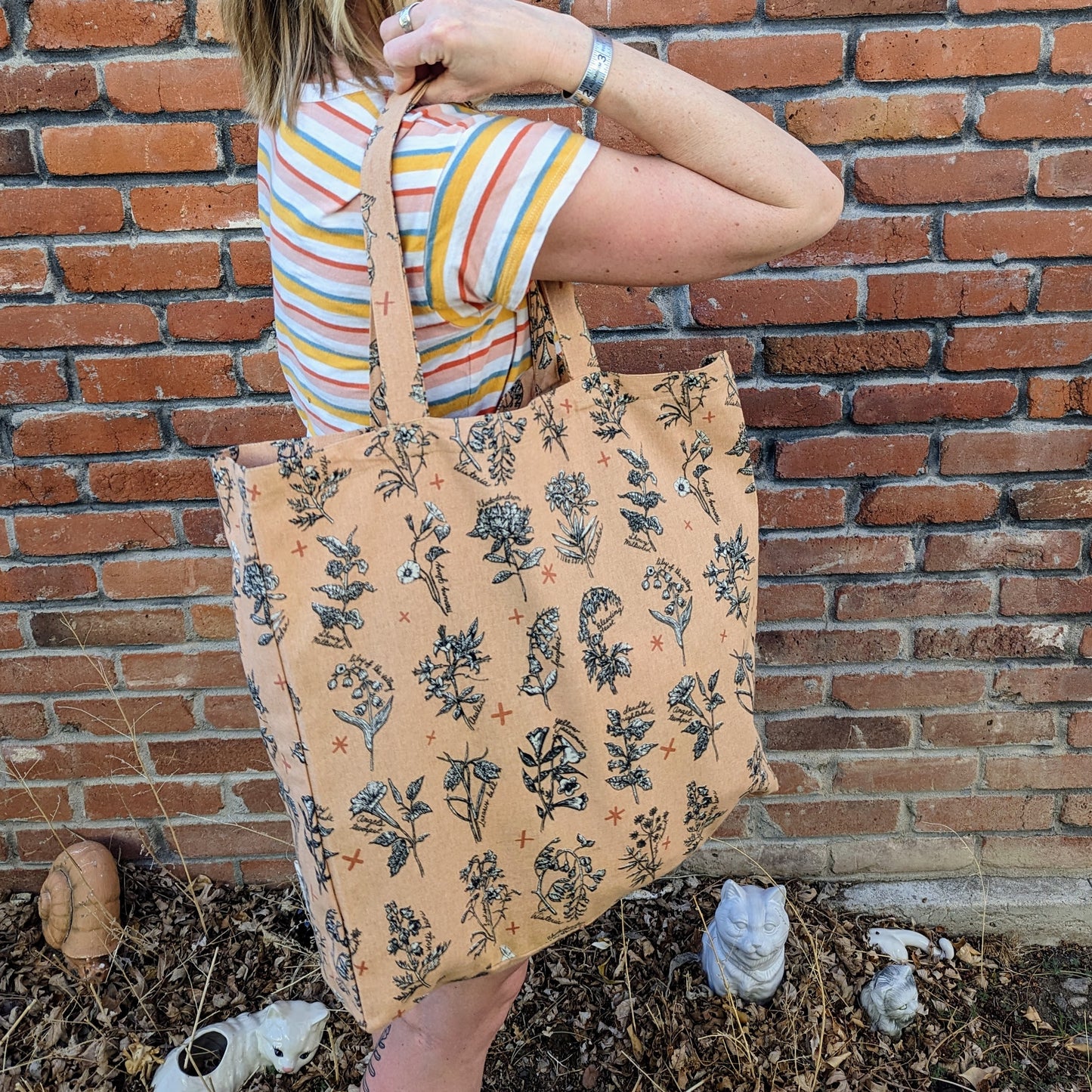 tote bag | fatal florals - pink poisonous flower canvas screenprinted tote