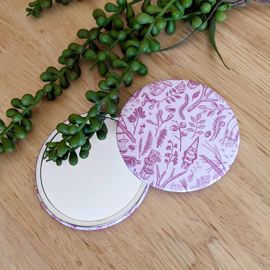 pocket mirror | woodland walk - pink