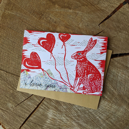 greeting card | i love you bunny - love Valentine rabbit