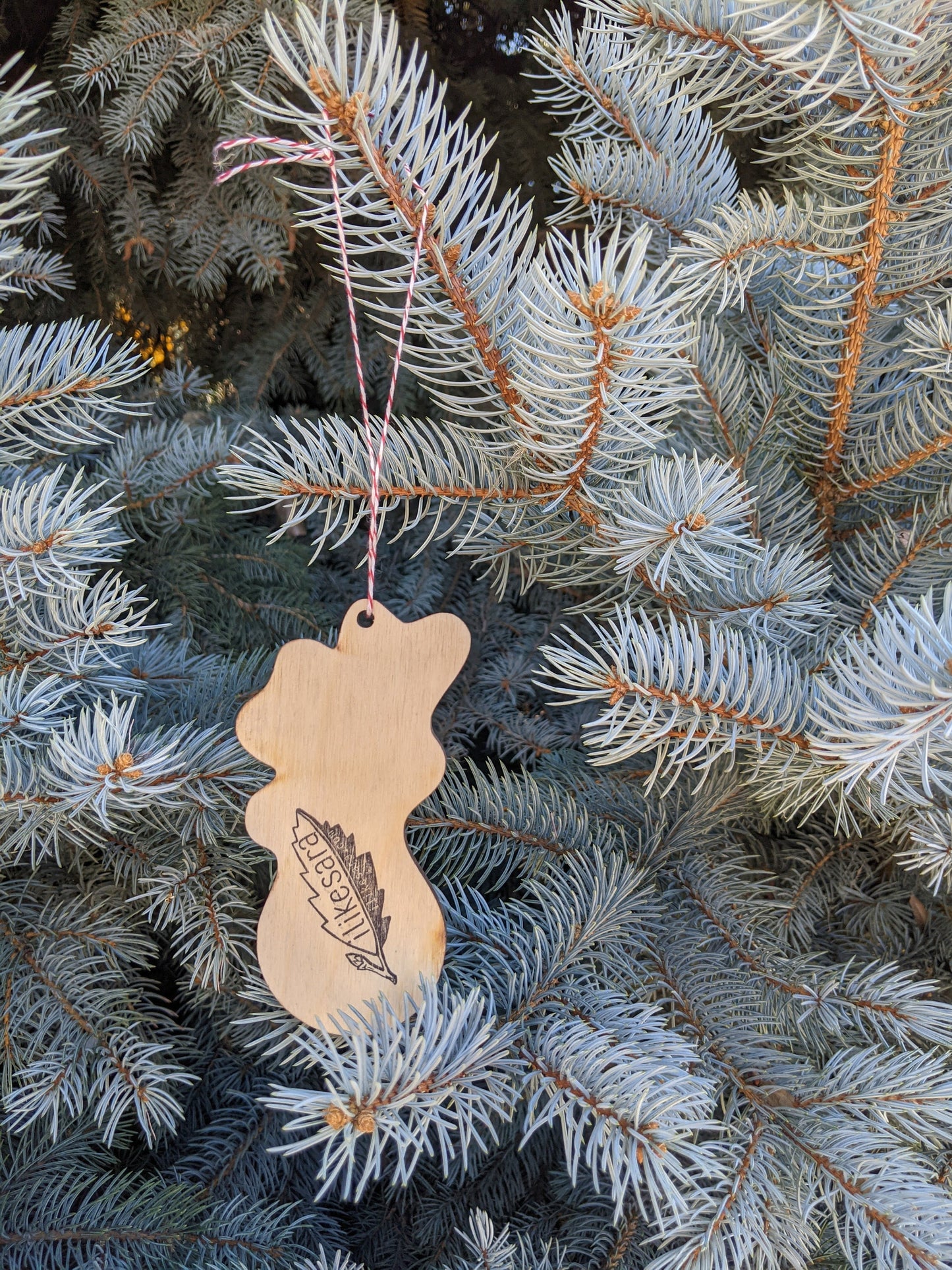 wooden ornament | bird vase - laser-cut birch plywood Christmas decor