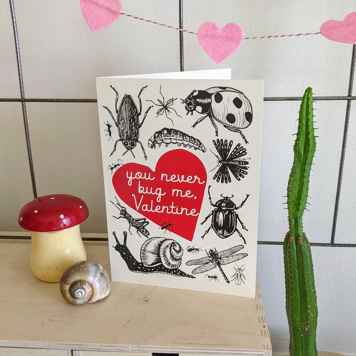 greeting card | never bug me valentine - insect love