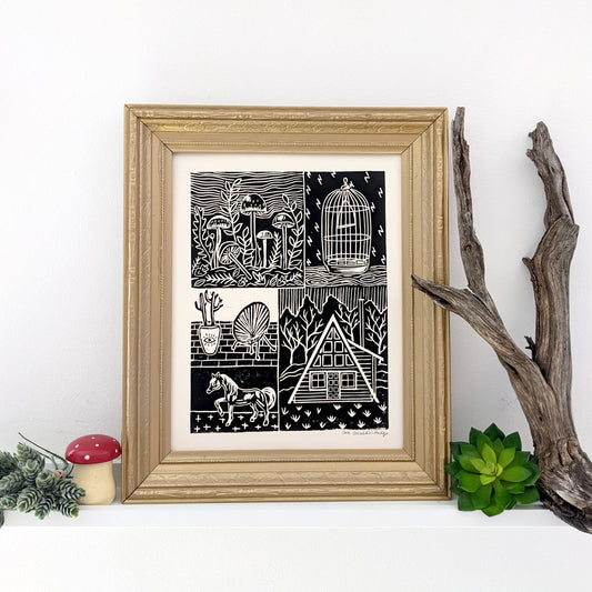 handprinted blockprint | imagined home 1