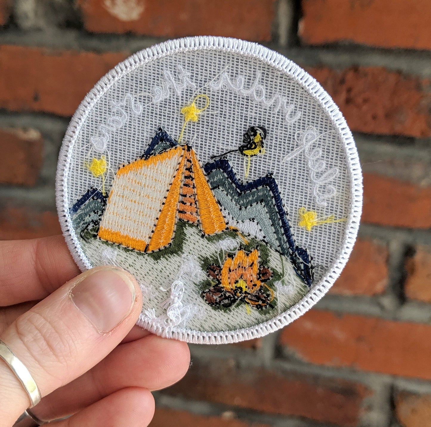 iron-on patch | sleep under the stars - camping 3" round