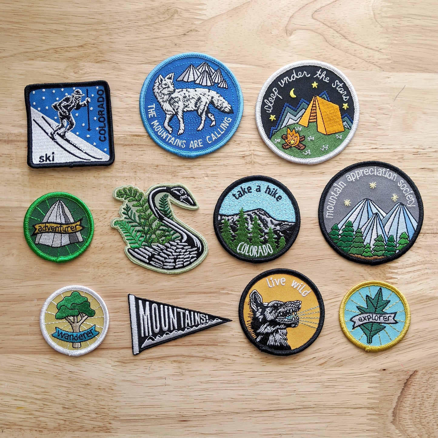 iron-on patch | swan planter - ferns 3" x 2.75"