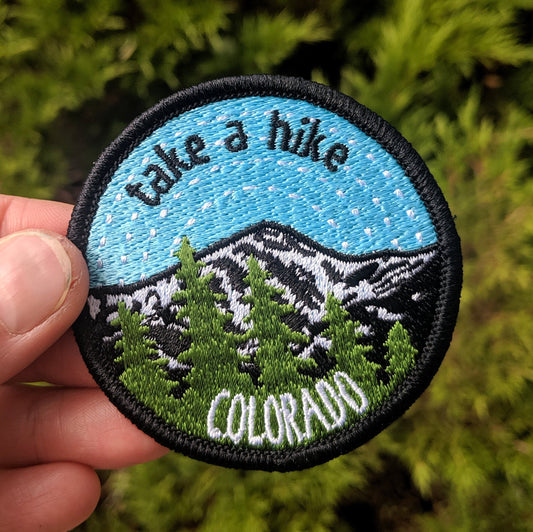 iron-on patch | take a hike Colorado - 2.5" round