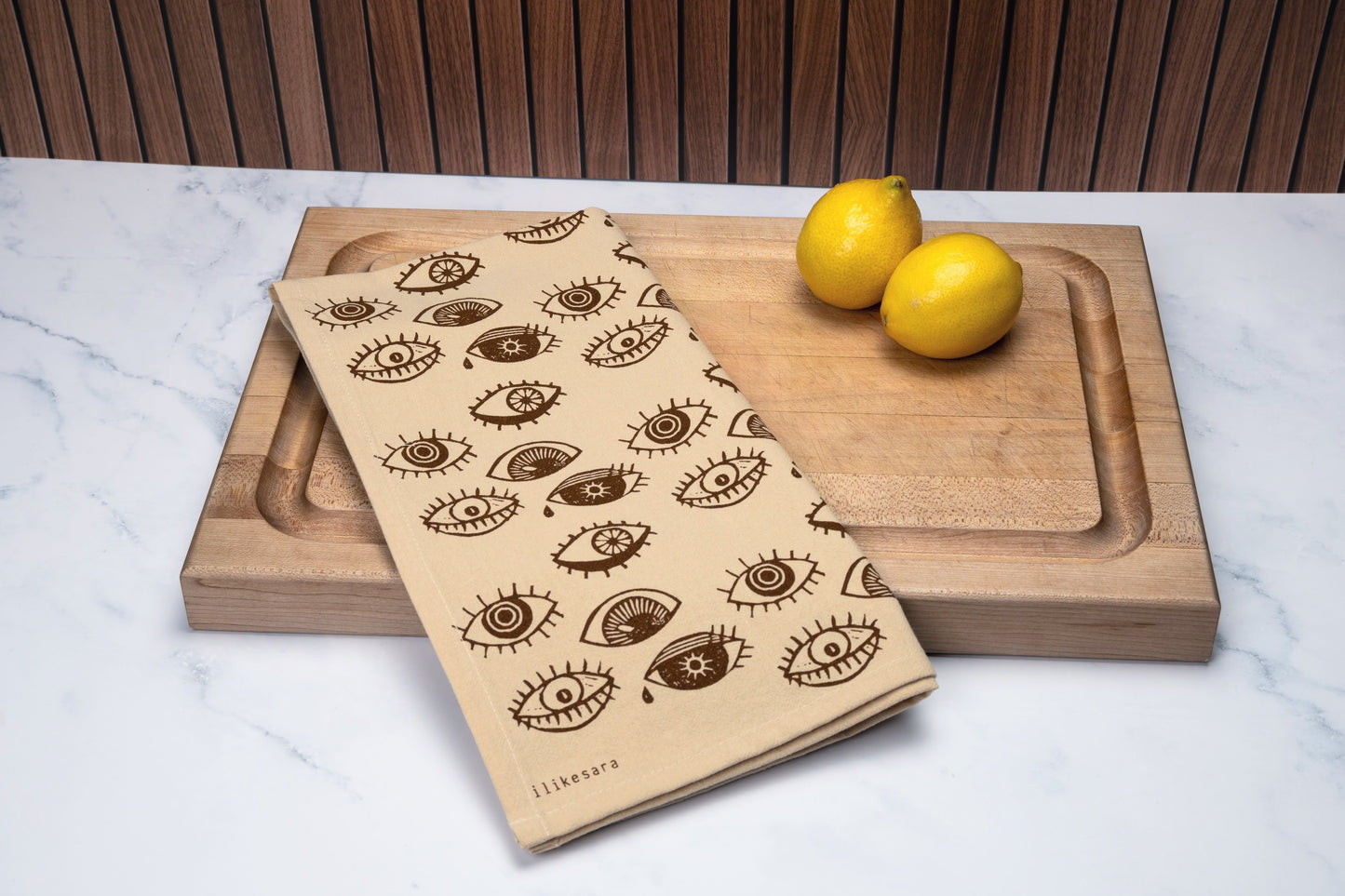 tea towel | eyeball - cotton flour sack eyes kitchen dish cloth