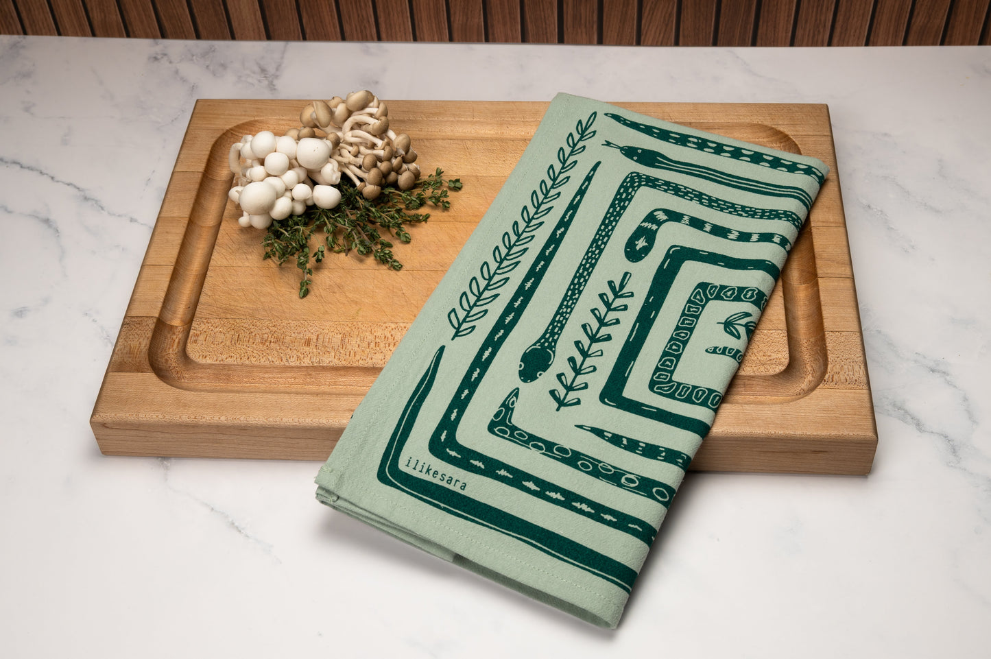 tea towel | serpent path - cotton flour sack snake kitchen dish cloth