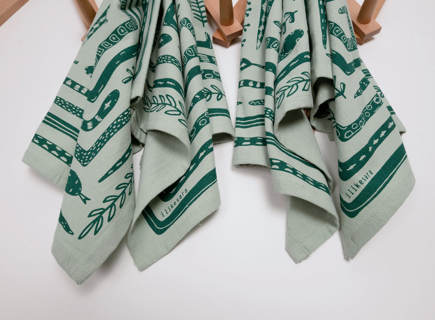 tea towel | serpent path - cotton flour sack snake kitchen dish cloth