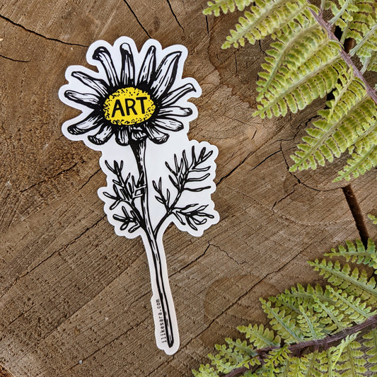 sticker | art daisy waterproof uv-resistant vinyl flower decal