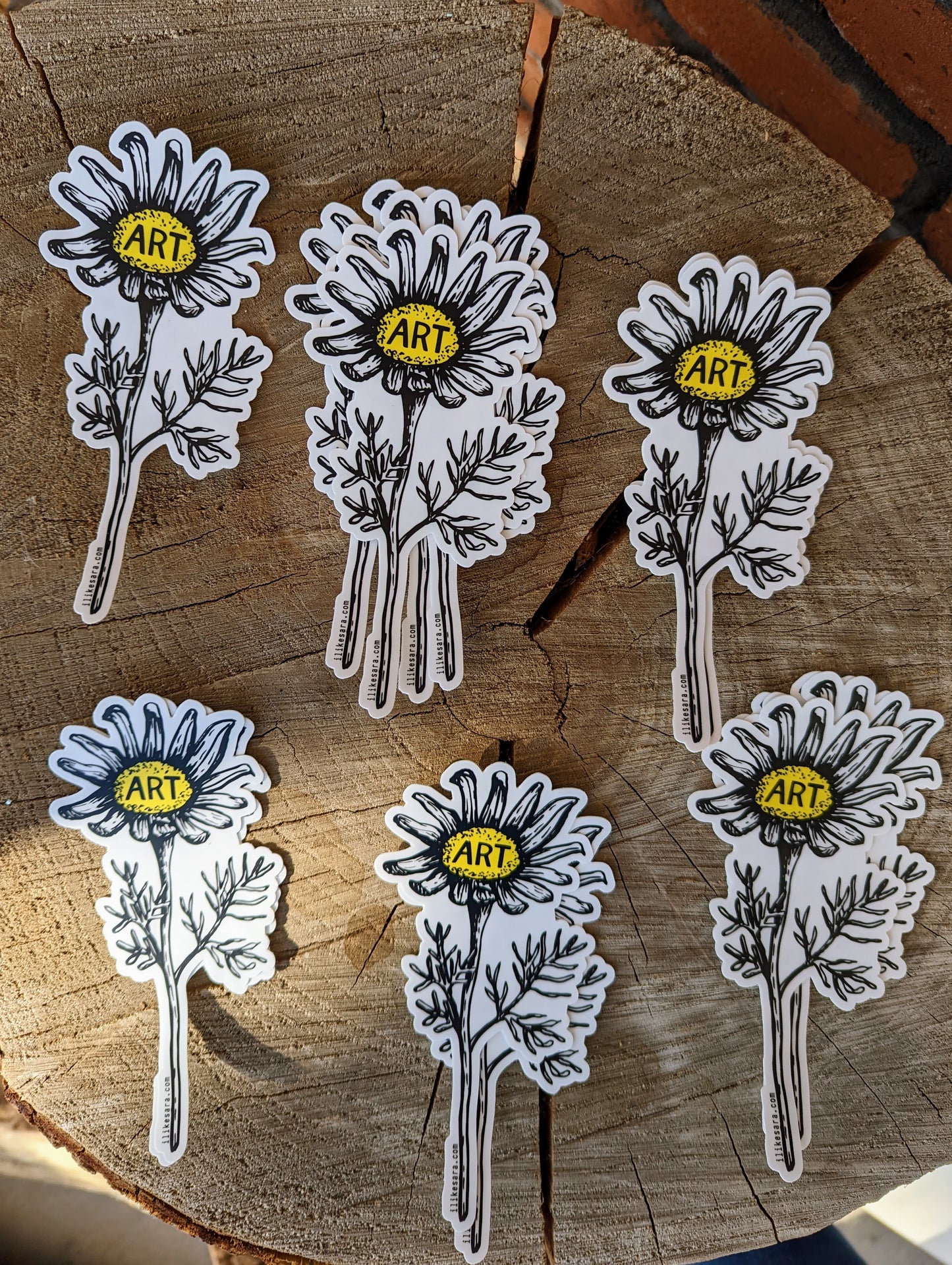 sticker | art daisy waterproof uv-resistant vinyl flower decal