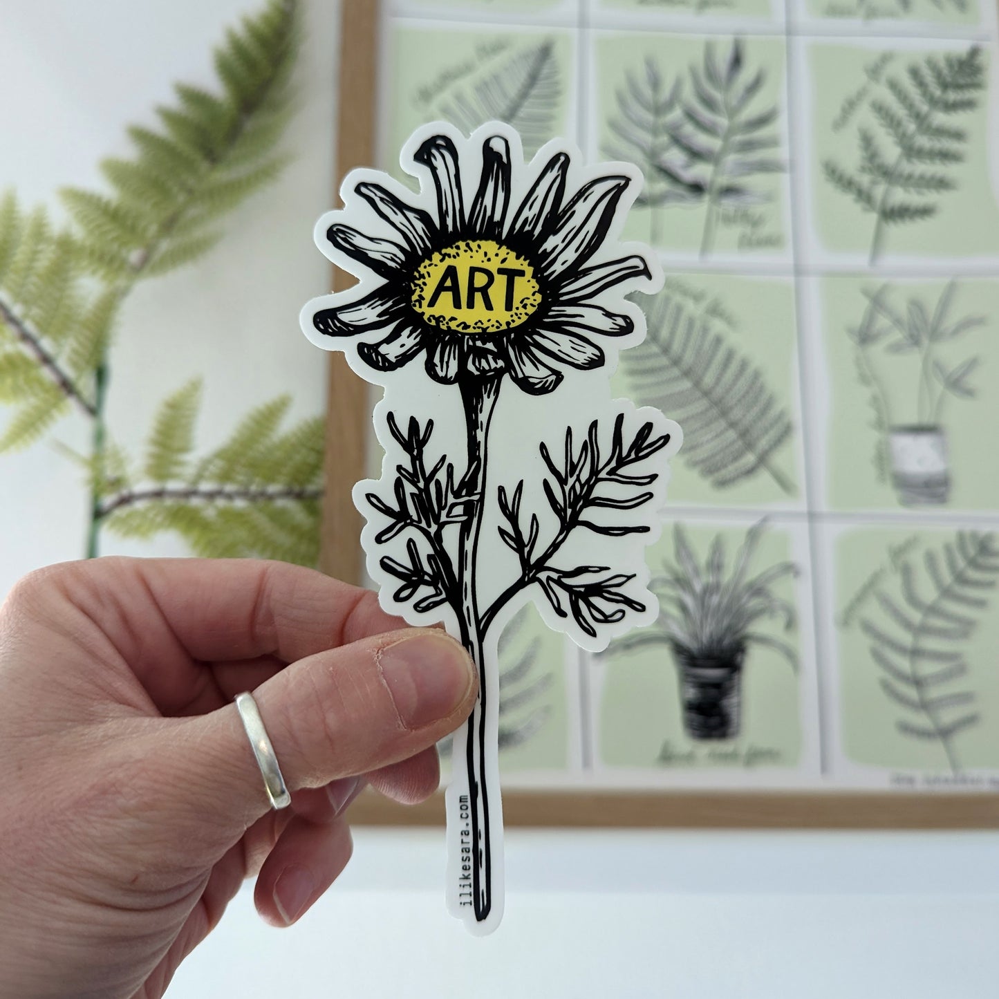 sticker | art daisy waterproof uv-resistant vinyl flower decal