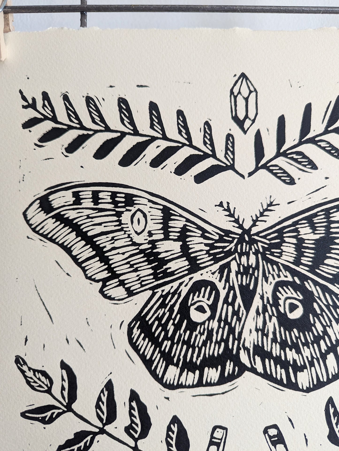 handprinted blockprint | luck moth
