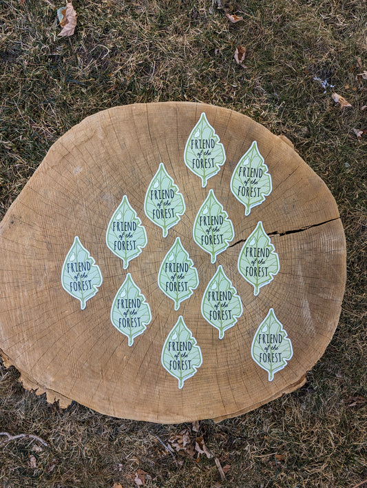 sticker | friend of the forest leaf - waterproof uv-resistant vinyl nature decal