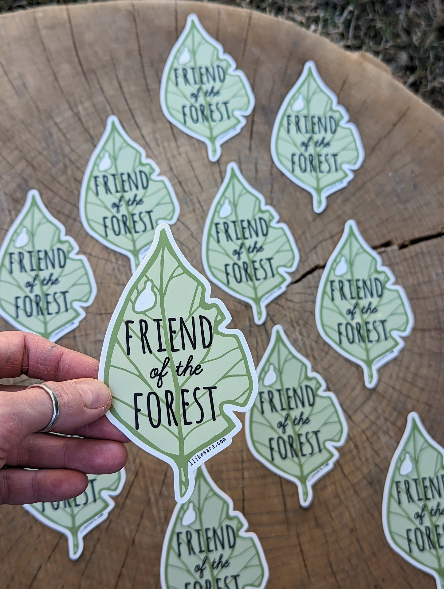 sticker | friend of the forest leaf - waterproof uv-resistant vinyl nature decal