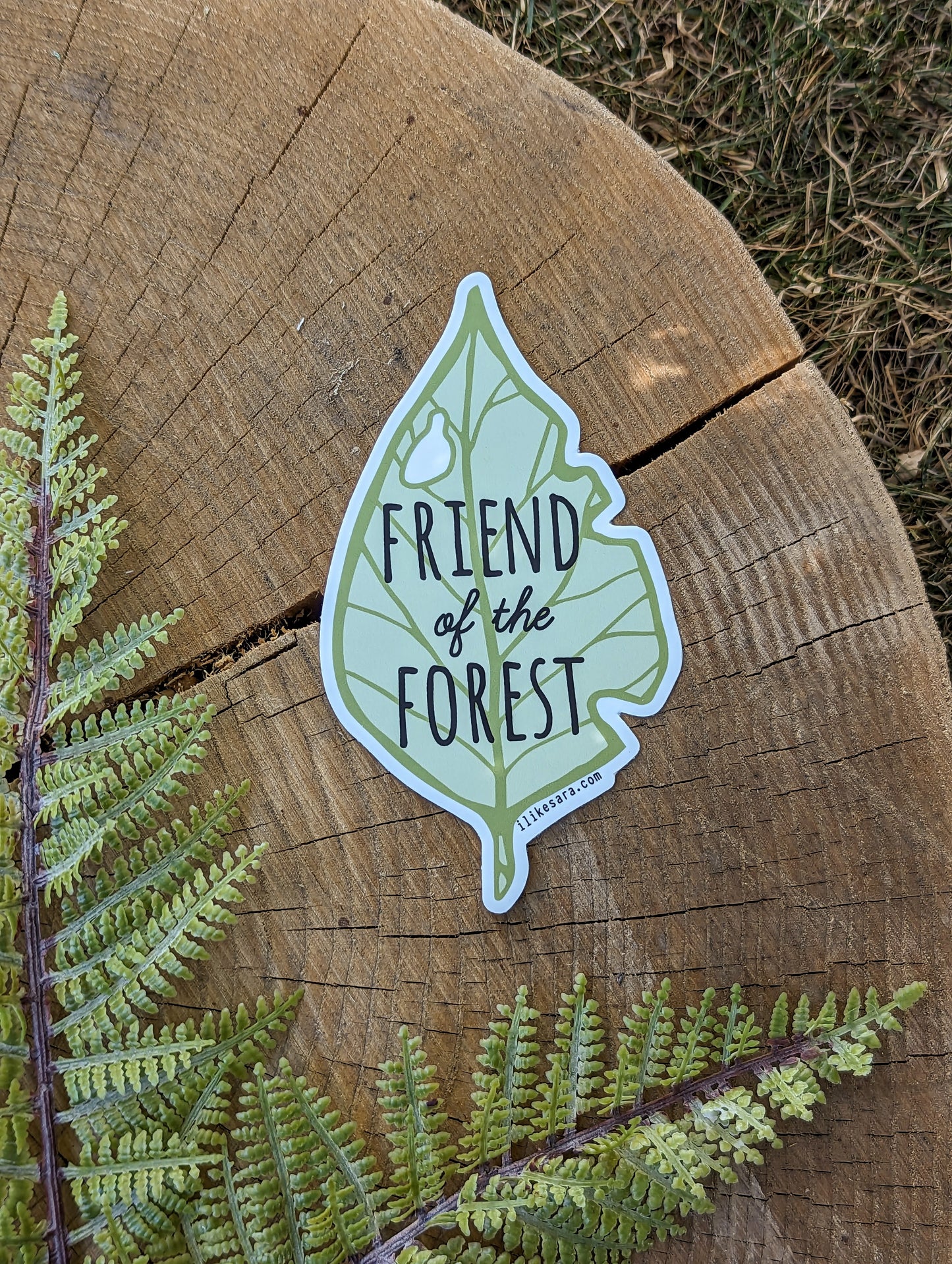sticker | friend of the forest leaf - waterproof uv-resistant vinyl nature decal