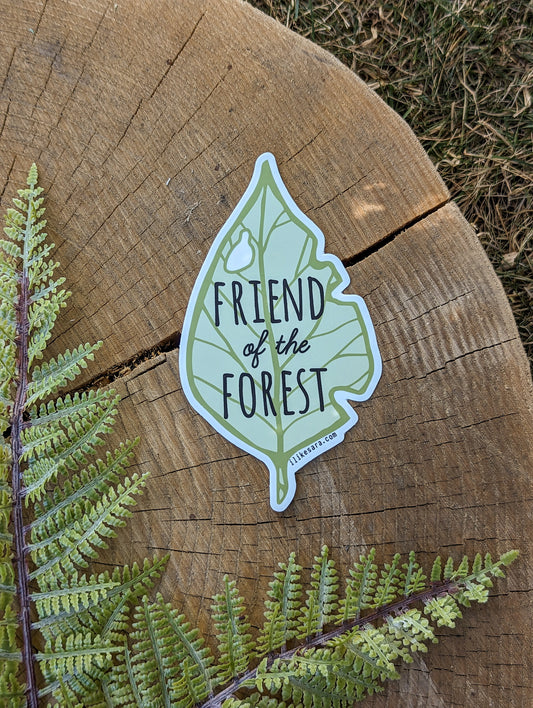 sticker | friend of the forest leaf - waterproof uv-resistant vinyl nature decal