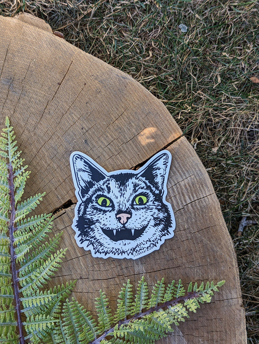 sticker | cat face - waterproof uv-resistant vinyl Western kitty decal