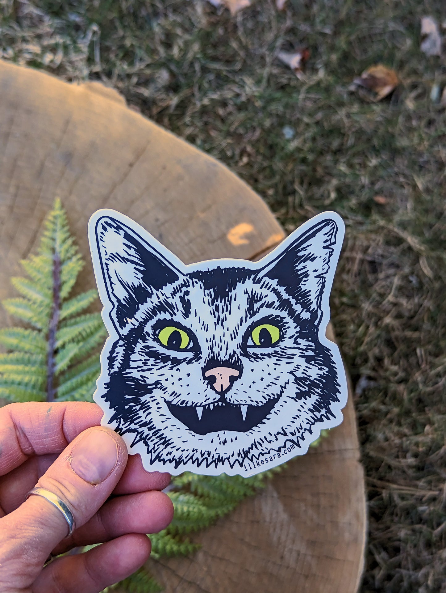 sticker | cat face - waterproof uv-resistant vinyl Western kitty decal