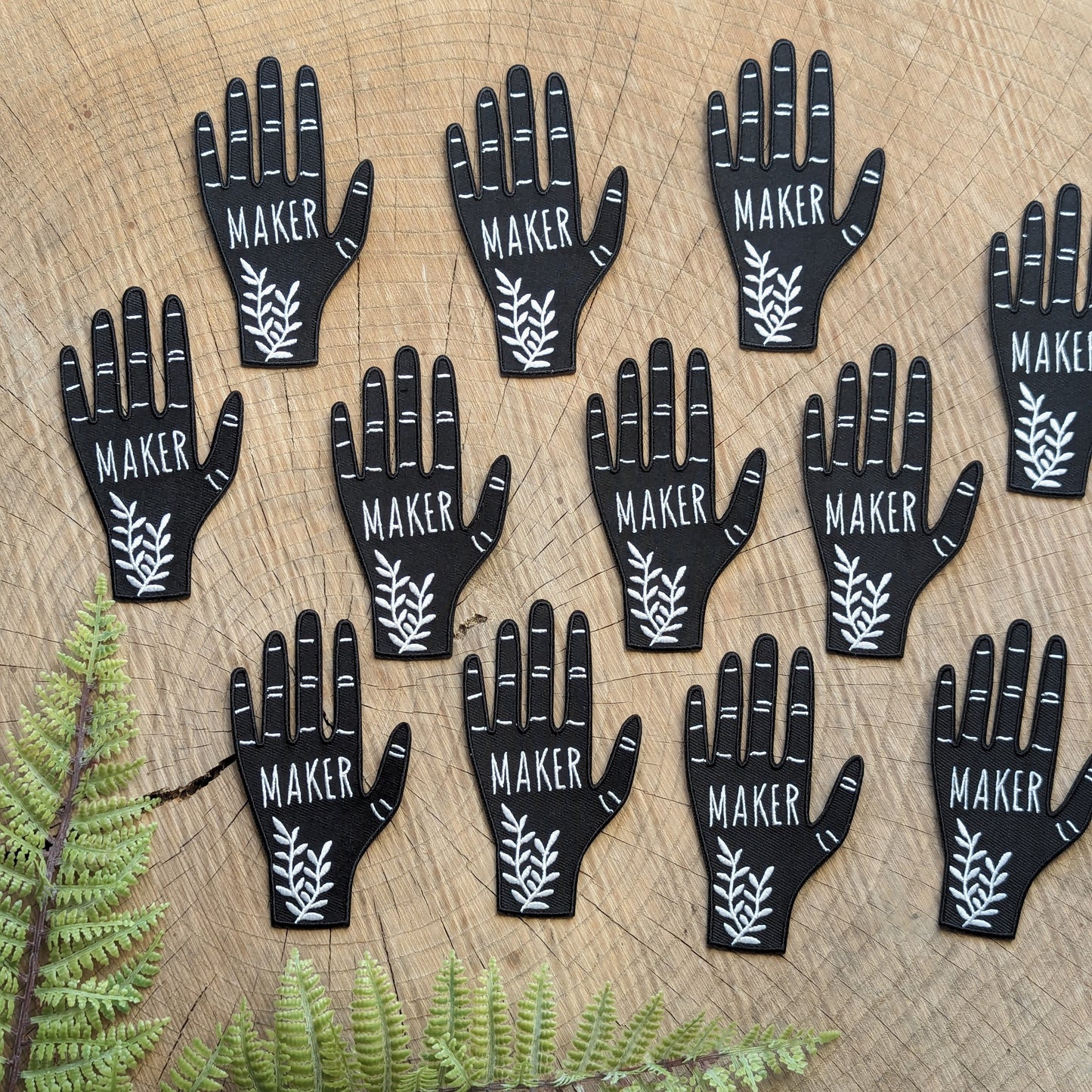 iron-on patch | hand maker - black & white 2.5" x 3.9"